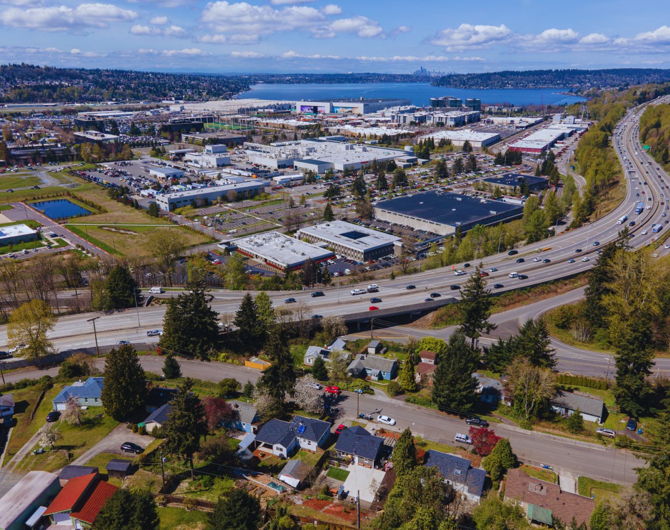 Drone view of Renton, Renton, WA